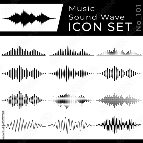 Tableau sur toile Sound waves icon set