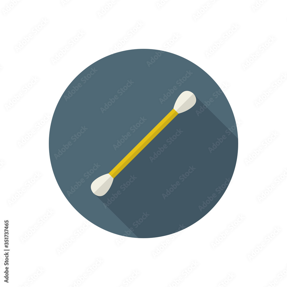 cotton swab flat icon, vector illustration