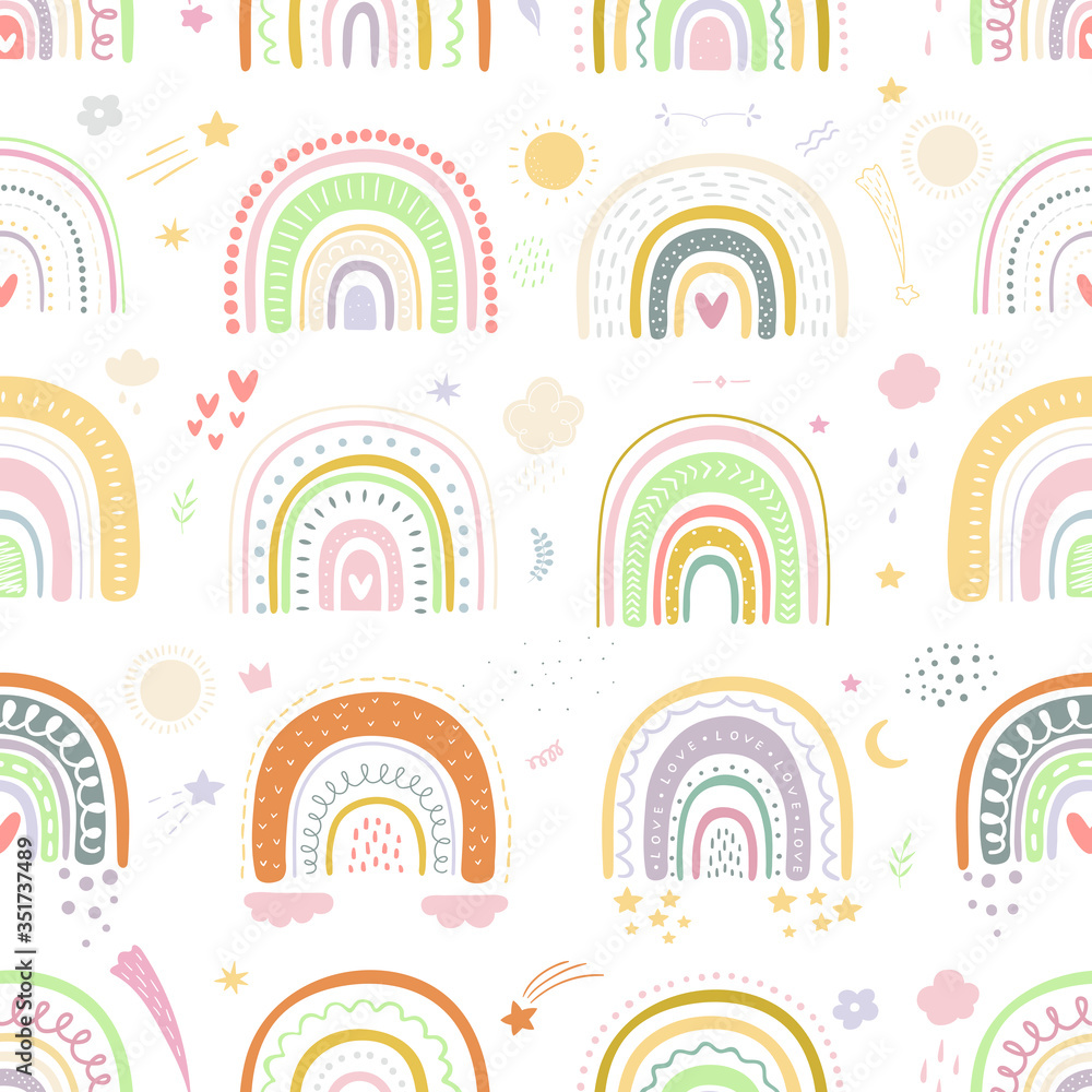 Vector seamless pattern. Kids background