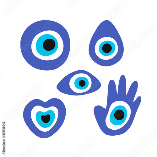 fatima eye doodle icon, vector illustration
