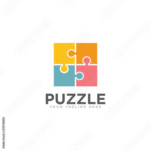 Puzzle Logo Design Vector Template