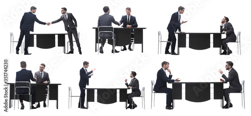 callage. two business people sitting at the Desk