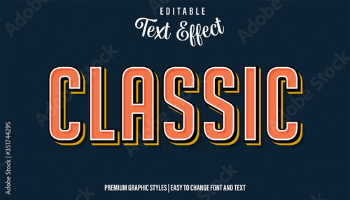 Classic Vintage Style Editable Text Effect Premium EPS