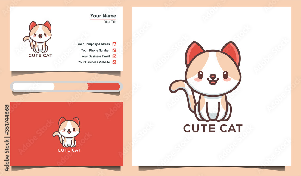 Illustration Vector cute cat logo Design Template. Suitable for Creative Industries, Company, Corporate, Multimedia, Entertainment, Education, team, club, game, streaming, Shops, and more Illustration Vector cute cat logo Design Template. Suitable for Creative Industries, Company, Corporate, Multimedia, Entertainment, Education, team, club, game, streaming, Shops, and more