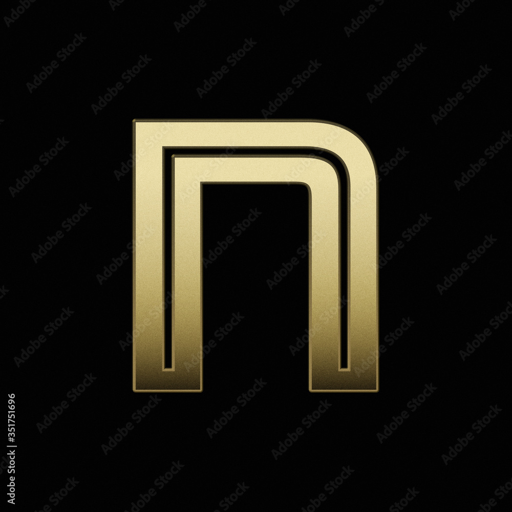 Alphabet. Gold letter isolated on black background. Exclusive luxury design. Alphabet. Gold letter isolated on black background. Exclusive luxury design.