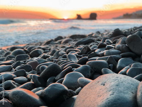 Sunset on the Tunco beach in El Salvador