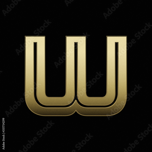 Alphabet. Gold letter isolated on black background. Exclusive luxury design. photo