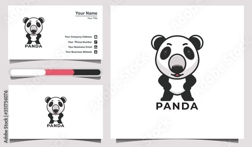 Illustration Vector cute panda logo Design Template. Suitable for Creative Industries, Company, Corporate, Multimedia, Entertainment, Education, team, club, game, streaming, Shops, and more