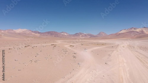 Aerial shot on the path to Dali Desert next to NELLY Mountain