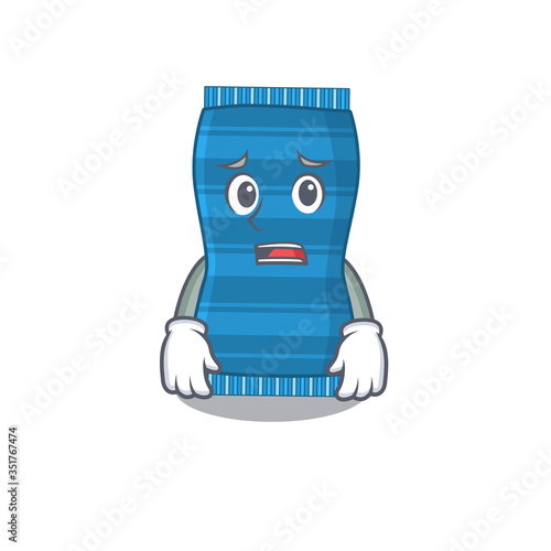 Foto Cartoon design style of beach towel having worried face