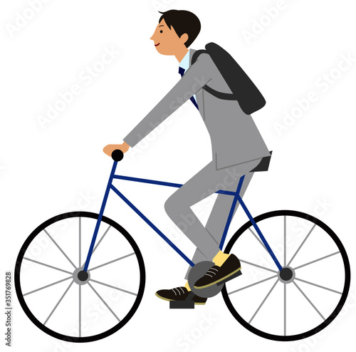 自転車で通勤する男性ベクター