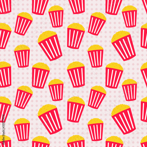 popcorn seamless pattern vector illustration 