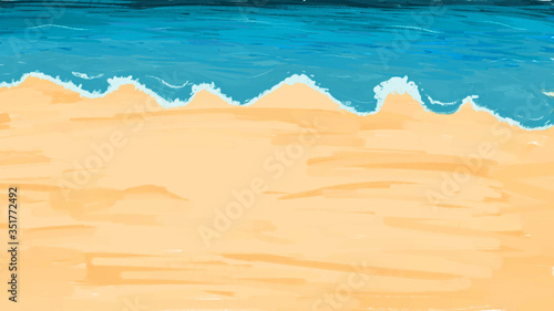 summer beach background, nobody on the beach, illustrator