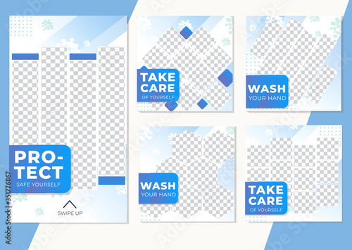 Social media post and stories healthcare templates banner collection