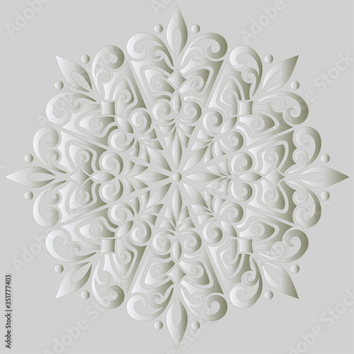 Mandala pattern white gradient good mood