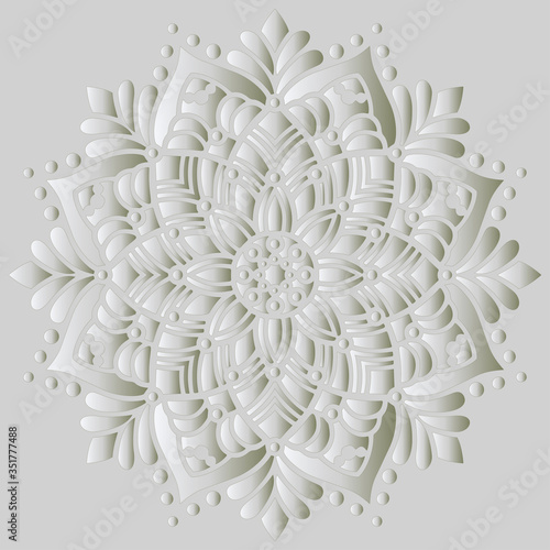 Mandala pattern white gradient good mood