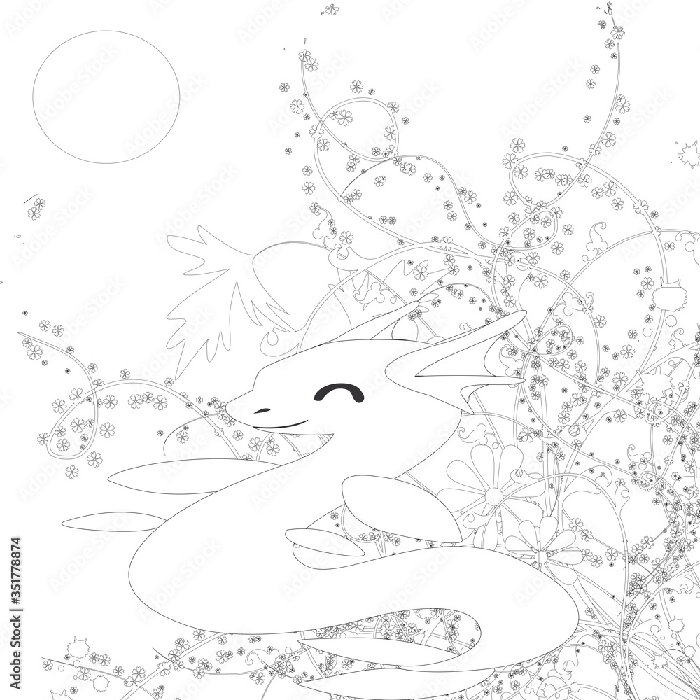 Outline Dinosaur Illustration Suitable For Any Of Graphic Design Project Such As Coloring Book And Education Outline Dinosaur Illustration Suitable For Any Of Graphic Design Project Such As Coloring Book And Education