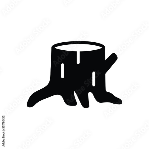 Black solid icon for wood