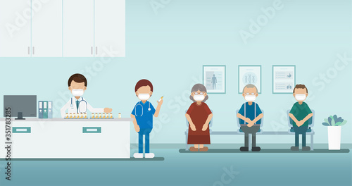 Nurse give vaccine to patient