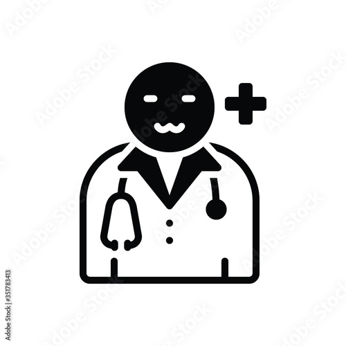 Black solid icon for physician