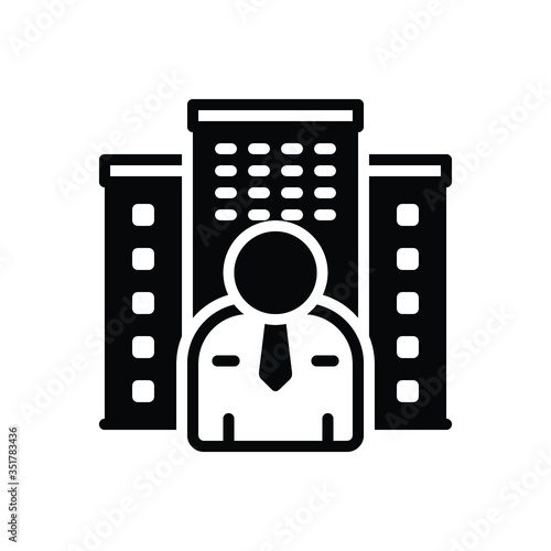 Black solid icon for owner