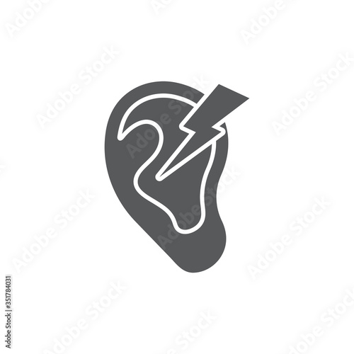 Ear pain vector icon symbol medical isolated on white background