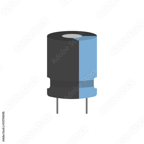 Electronic capacitor vector icon symbol isolated on white background