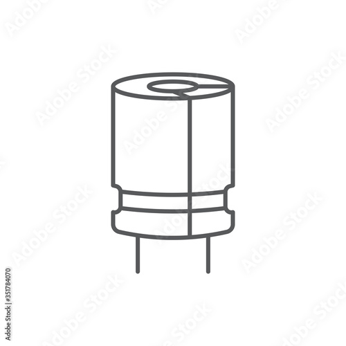 Electronic capacitor vector icon symbol isolated on white background © ady sanjaya