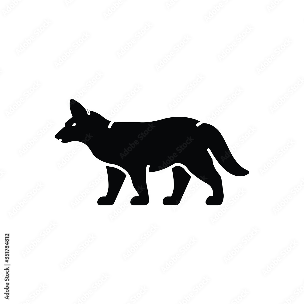 Black solid icon for fox