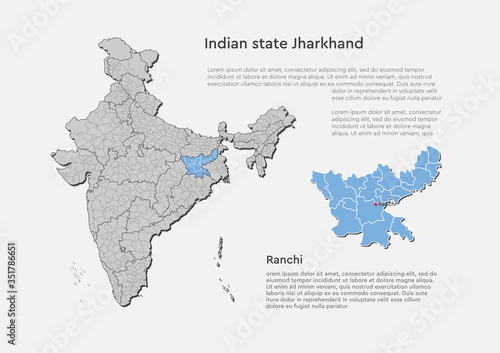 India country map and Jharkhand state template