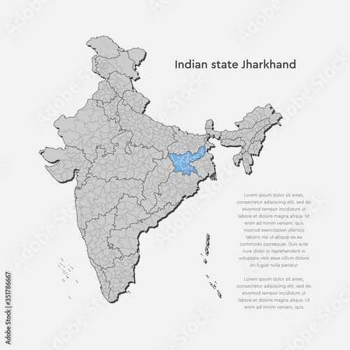 India country map and Jharkhand state template