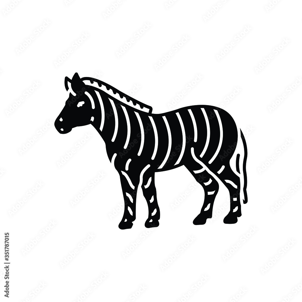Black solid icon for zebra