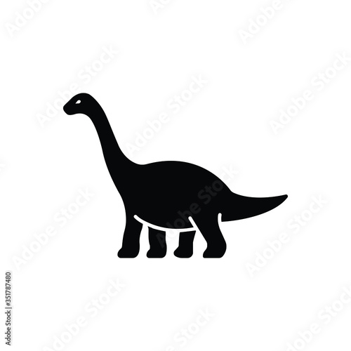 Black solid icon for dinosaur © WEBTECHOPS