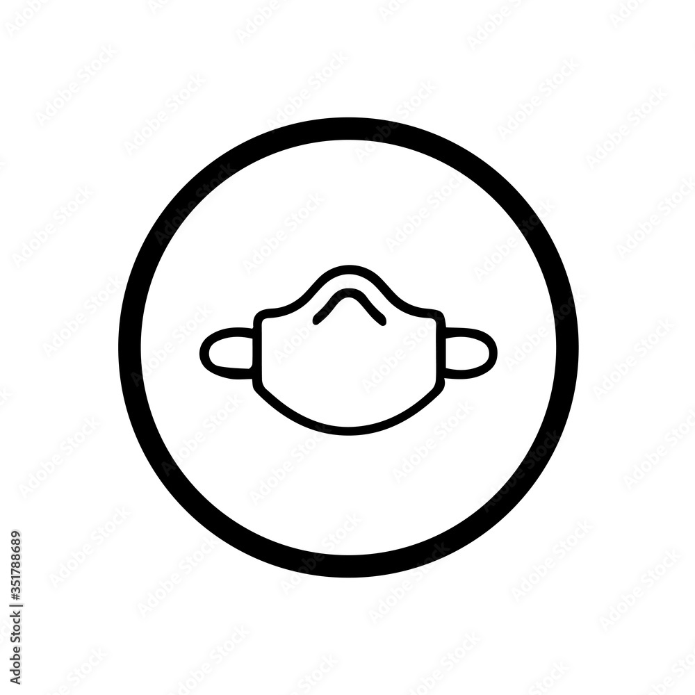 Safety sign, Wear dust mask.Medical mask icon isolated.Safety breathing masks. Safety sign, Wear dust mask.Medical mask icon isolated.Safety breathing masks.