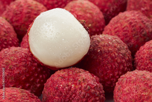 Lychee tastes sweet and delicious.