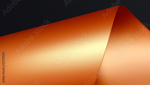 Copper Glossy paper or silk and fabric Metallic glossy Grain noise foil texture on dark background Vector illustration