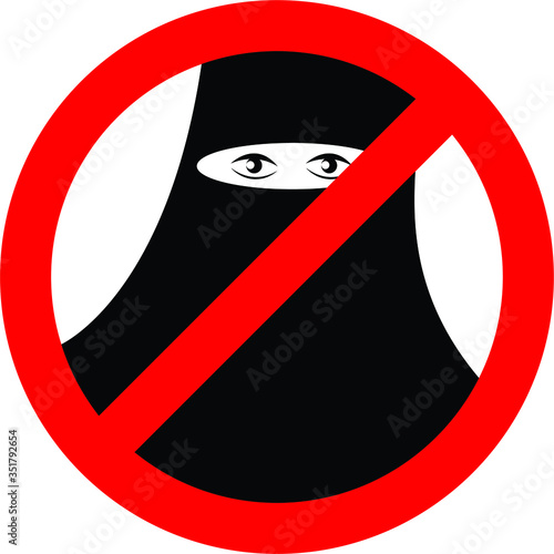 No Allowed burka warning sign
