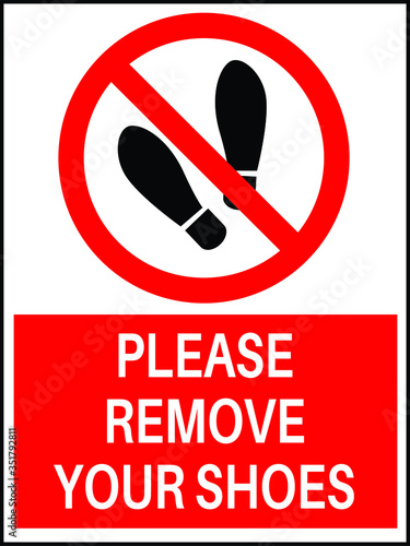 Remove Your Shoes Red vector Sign