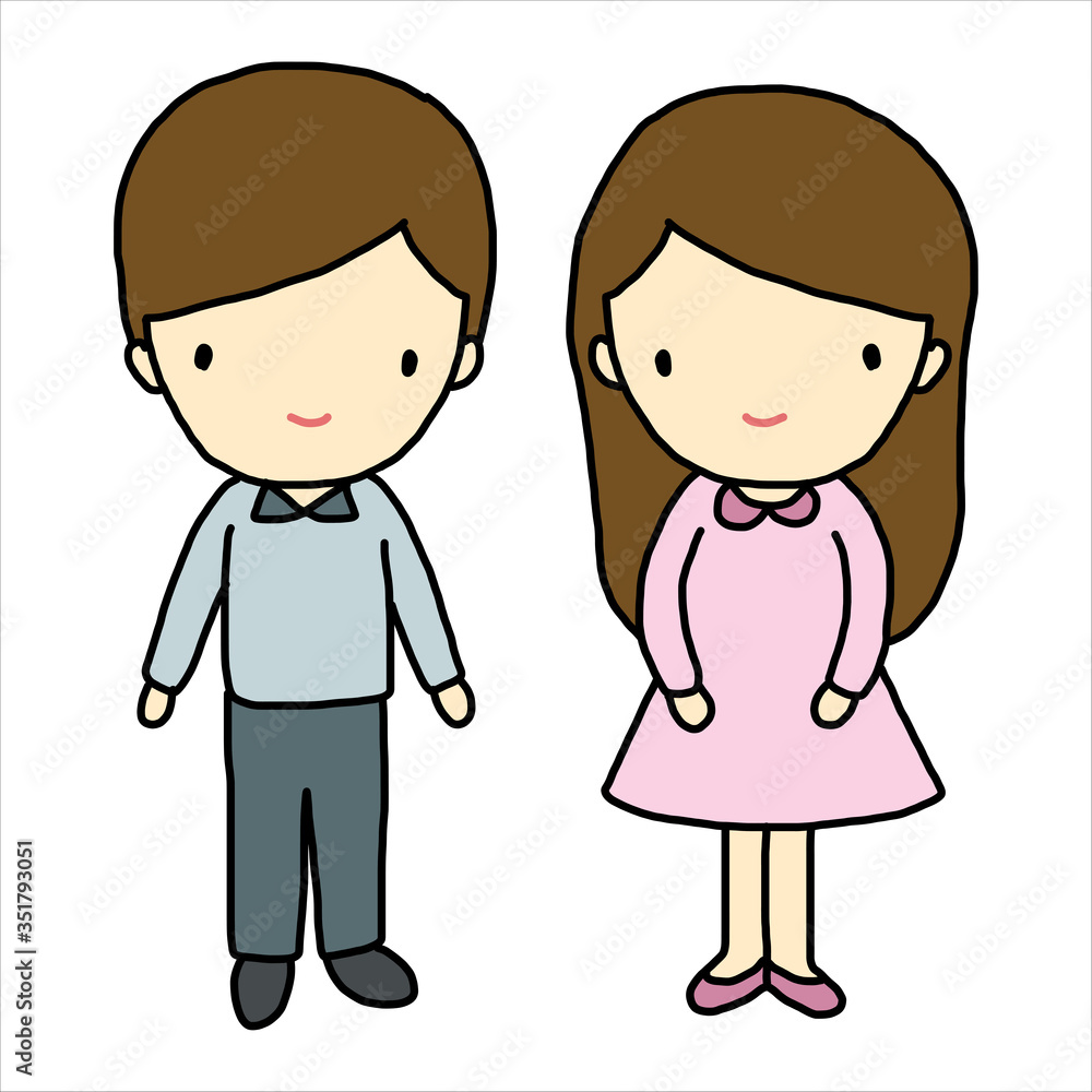 Happy Boy and Girl couple standing together Happy Boy and Girl couple standing together