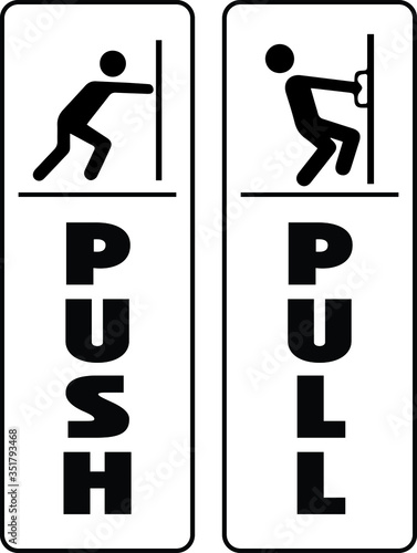 Push and pull door sign photo