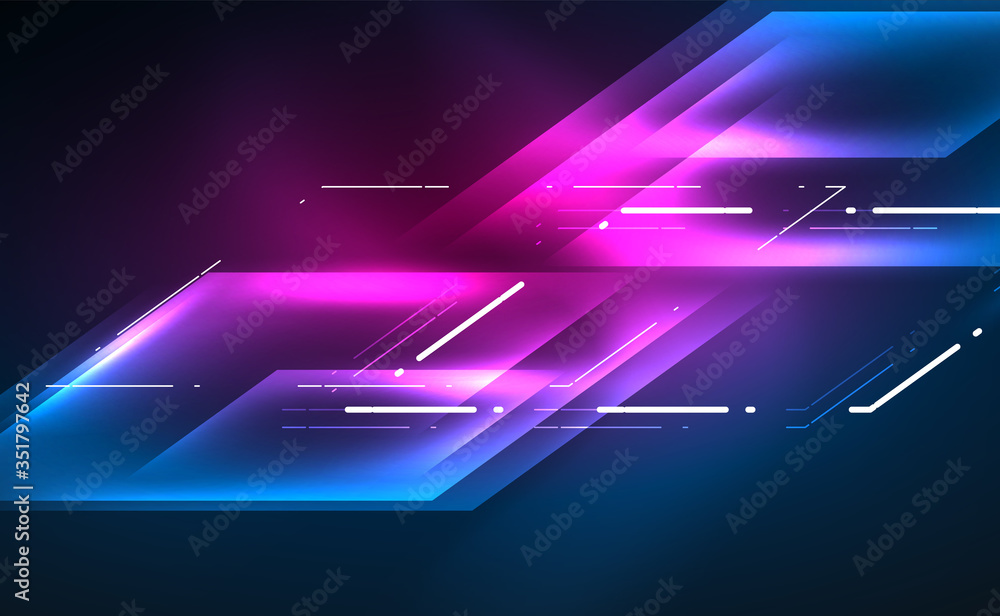 Dynamic neon shiny abstract background. Trendy abstract layout template for business or technology presentation, internet poster or web brochure cover, wallpaper Dynamic neon shiny abstract background. Trendy abstract layout template for business or technology presentation, internet poster or web brochure cover, wallpaper
