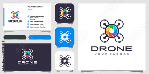 Drone Photo Logo Design Template