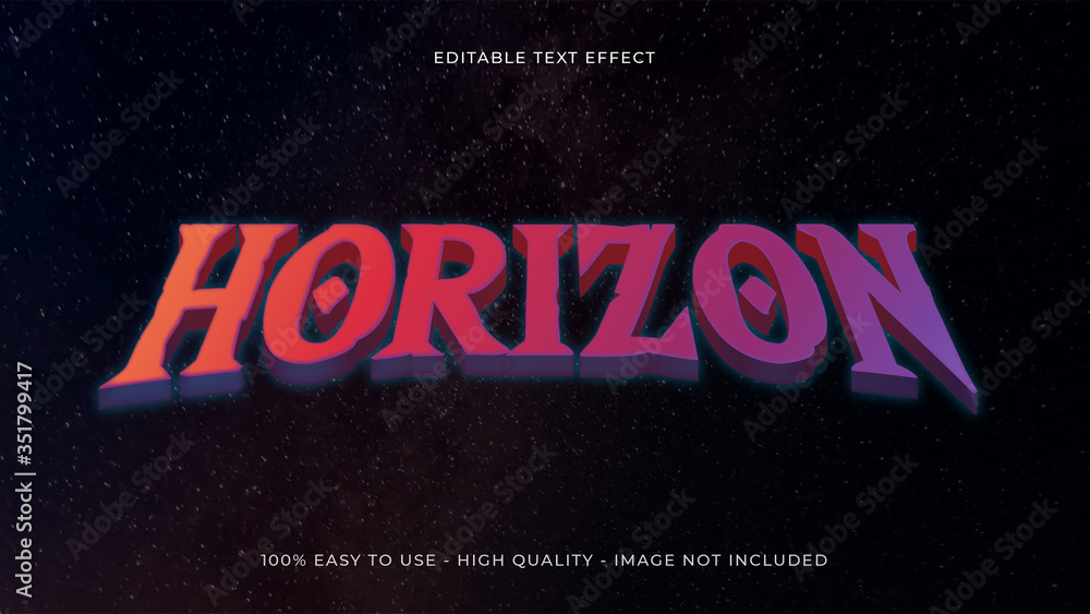 horizon editable text effect