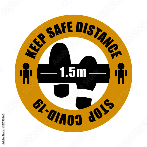 Social distancing Sign, stop the spread of the virus.