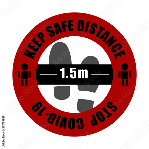 Social distancing Sign, stop the spread of the virus.