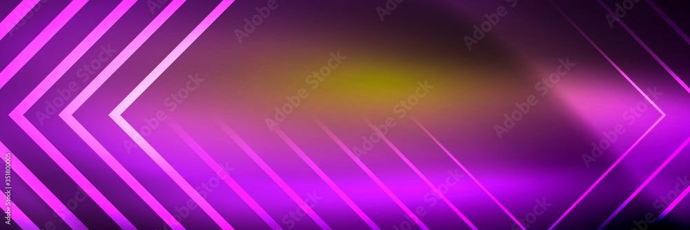 Shiny neon glowing techno lines, hi-tech futuristic abstract background template with square shapes Shiny neon glowing techno lines, hi-tech futuristic abstract background template with square shapes