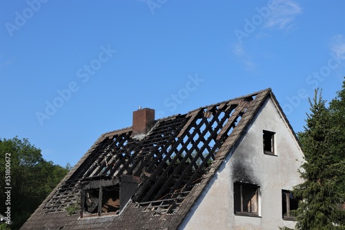 roof fire, fire protection insurance, demolition contractor, condemned photo