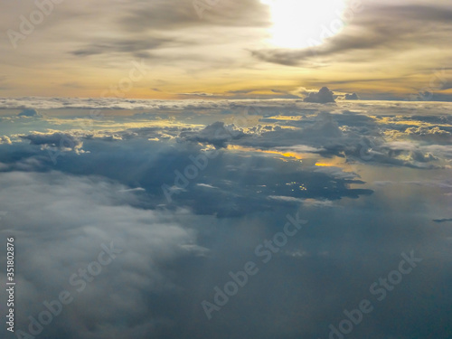 Fototapeta Naklejka Na Ścianę i Meble -  Dramatic of light shining through clouds