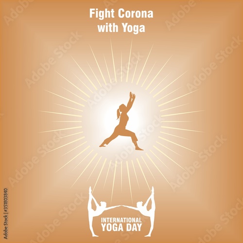 21 June International Yoga Day Vector illustration