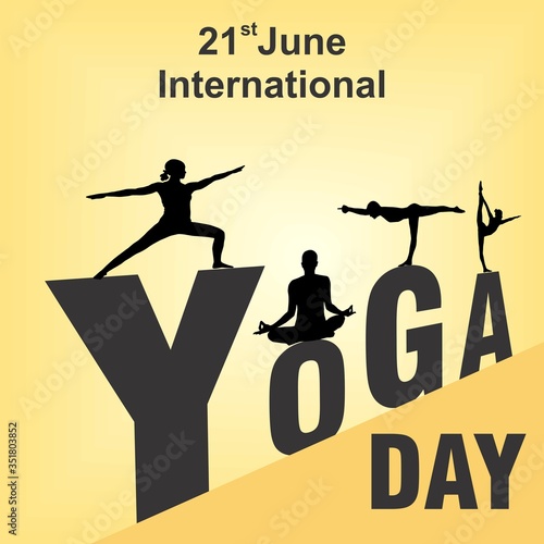 21 June International Yoga Day Vector illustration